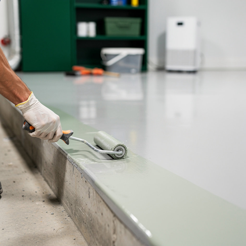 Laboratorio di resina epossidica Kellerbodenbeschichtung mit Feuchtigkeitsschutz in Düsseldorf